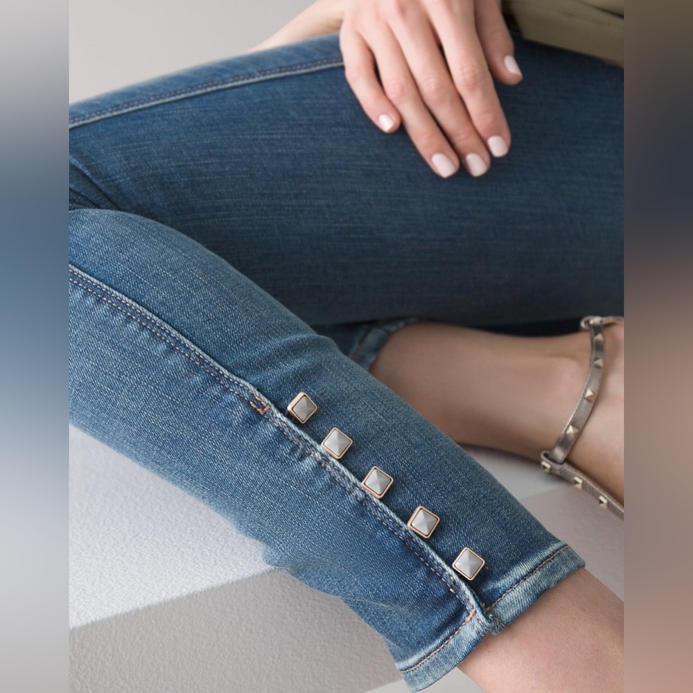 WHBM Button Ankle Skinny Jeans Size 00